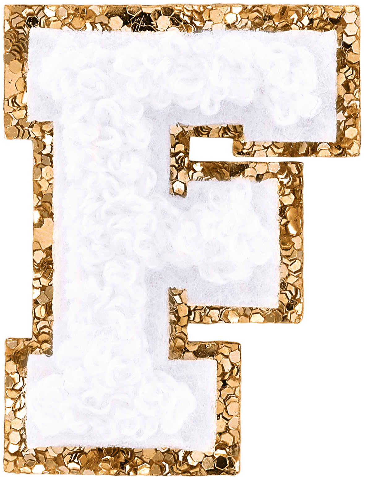 Blanc Mini Glitter Varsity Letter Patch