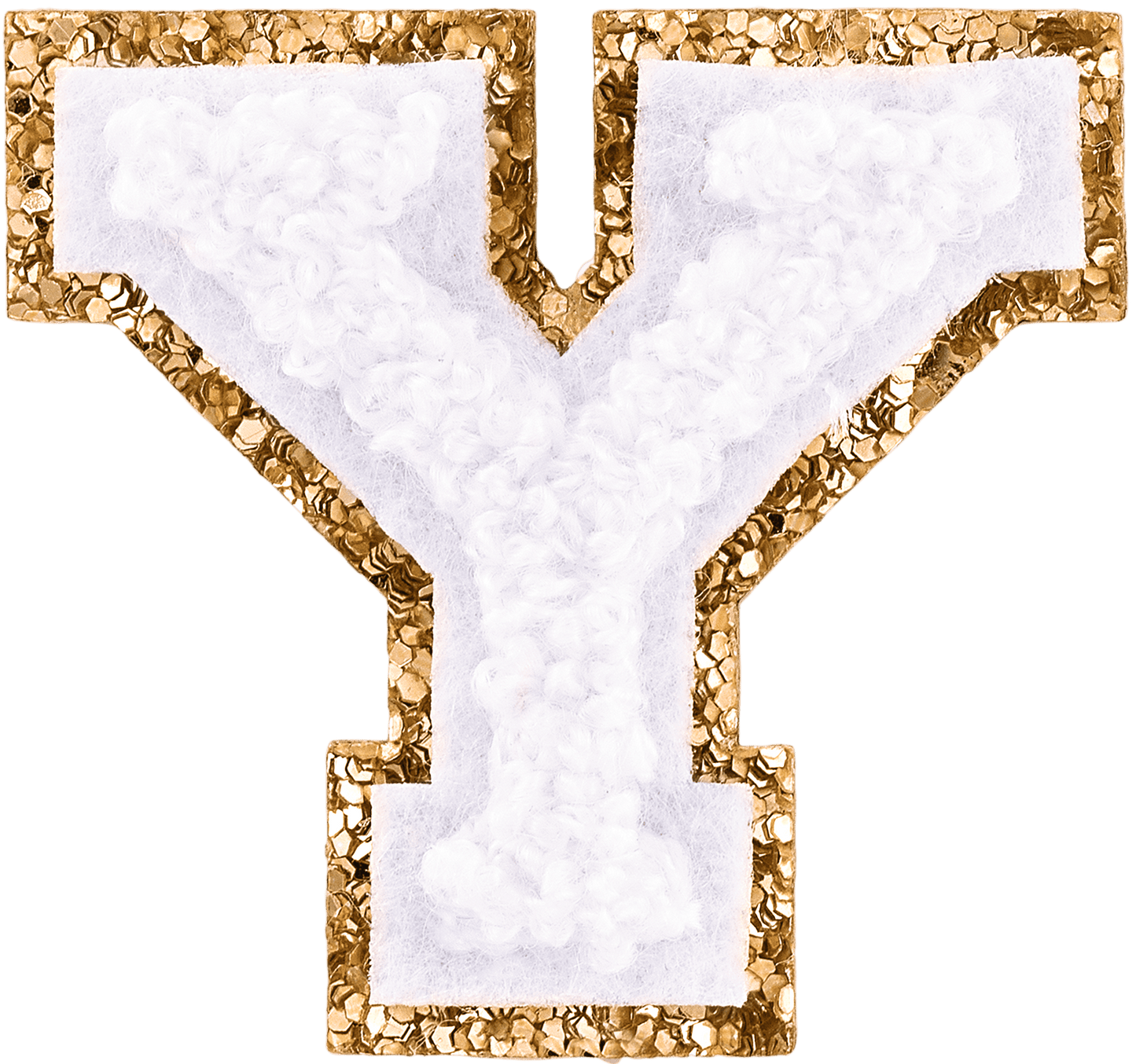 Blanc Mini Glitter Varsity Letter Patch