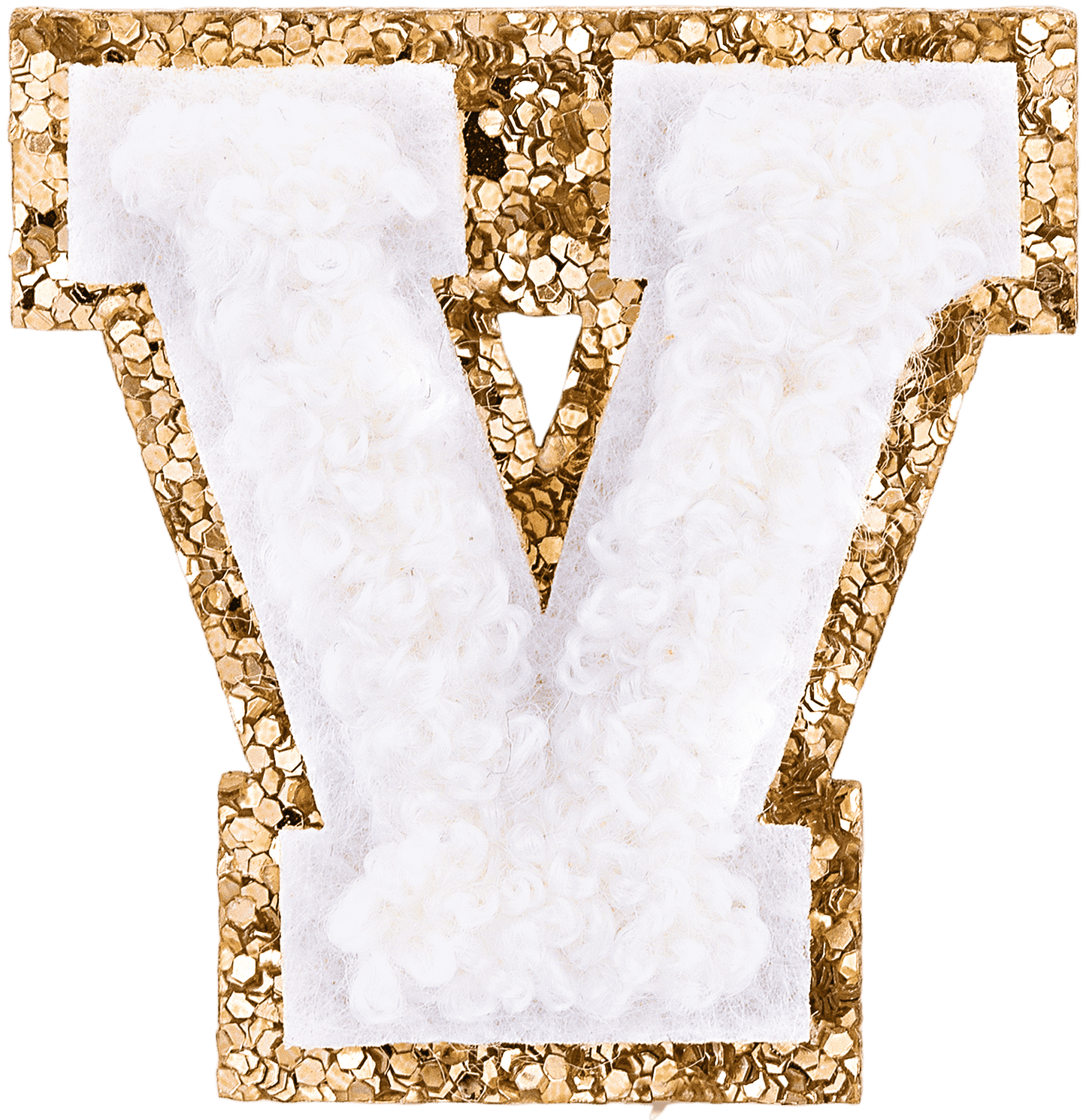 Blanc Mini Glitter Varsity Letter Patch