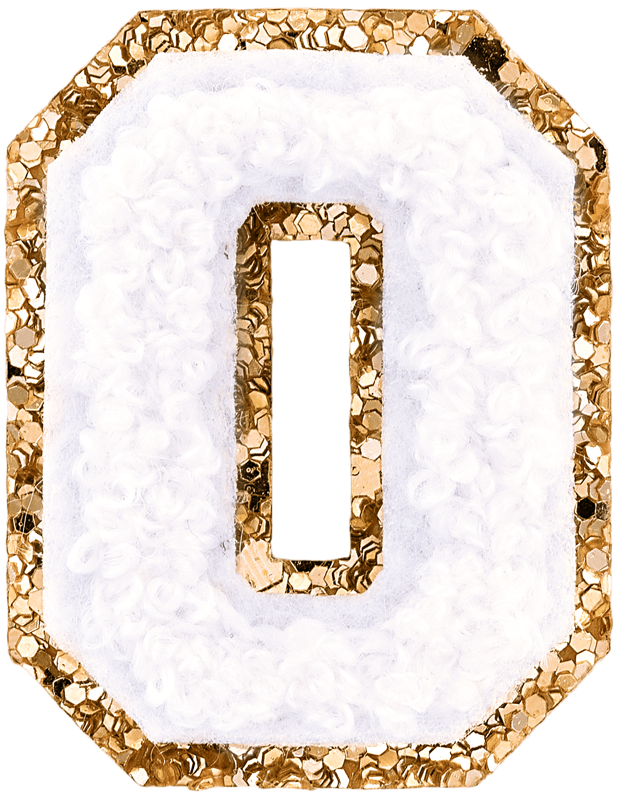 Blanc Mini Glitter Varsity Letter Patch