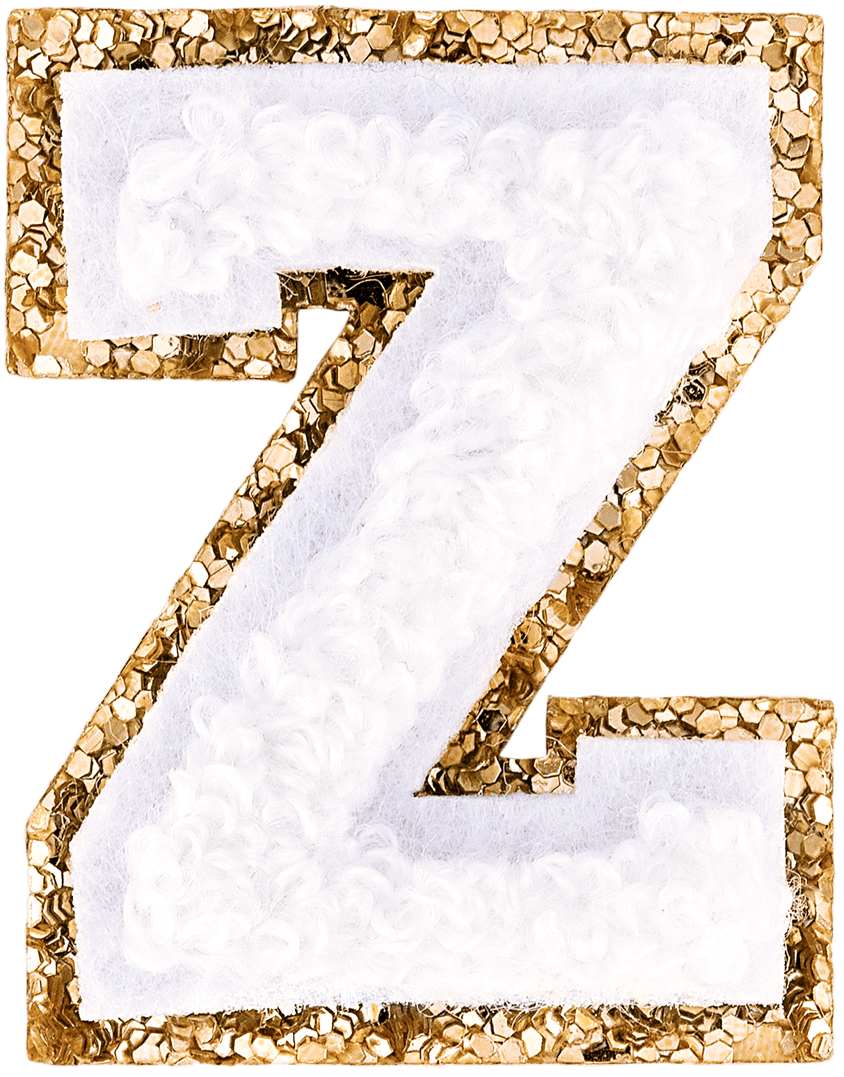 Blanc Mini Glitter Varsity Letter Patch