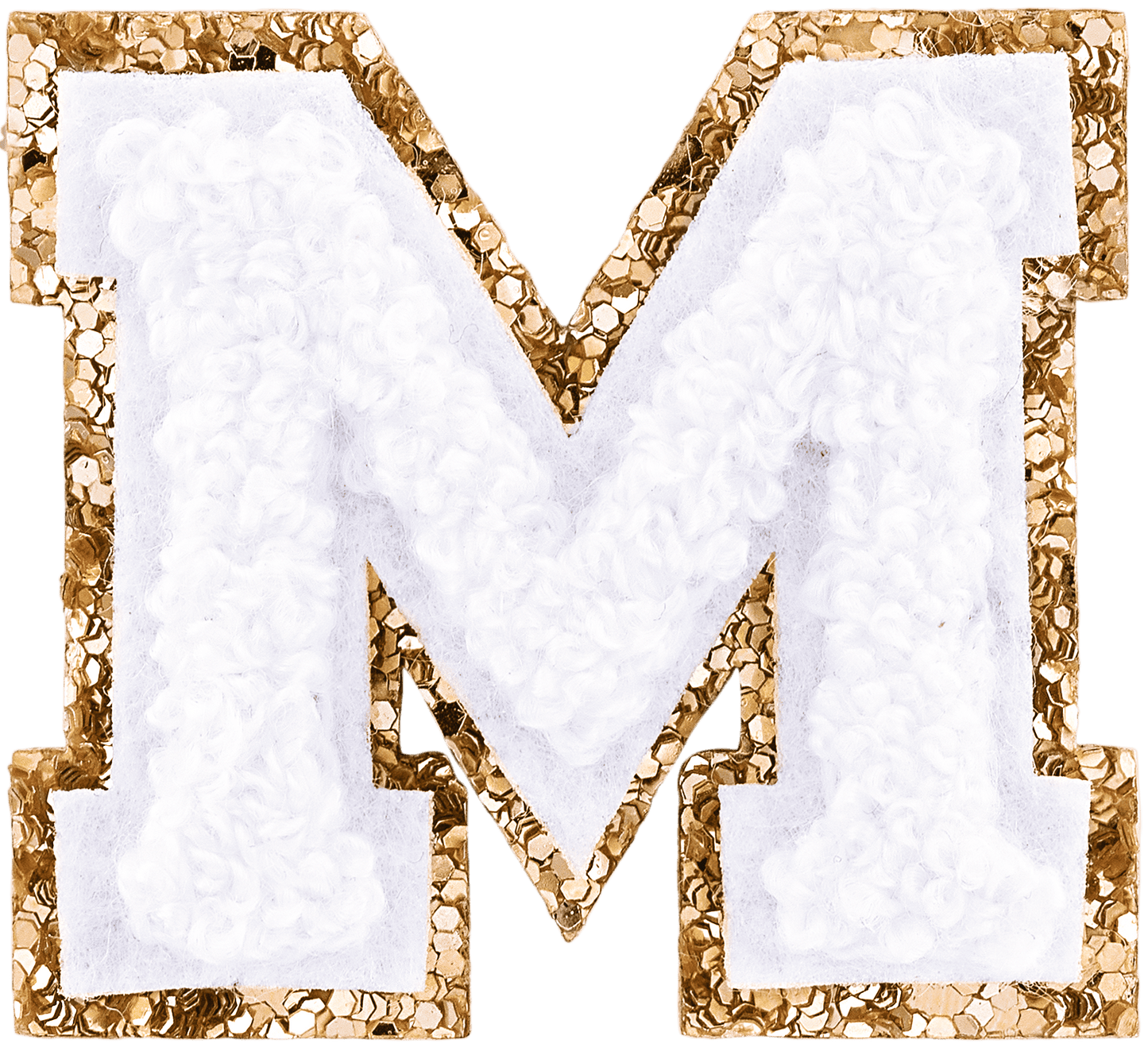 Blanc Mini Glitter Varsity Letter Patch