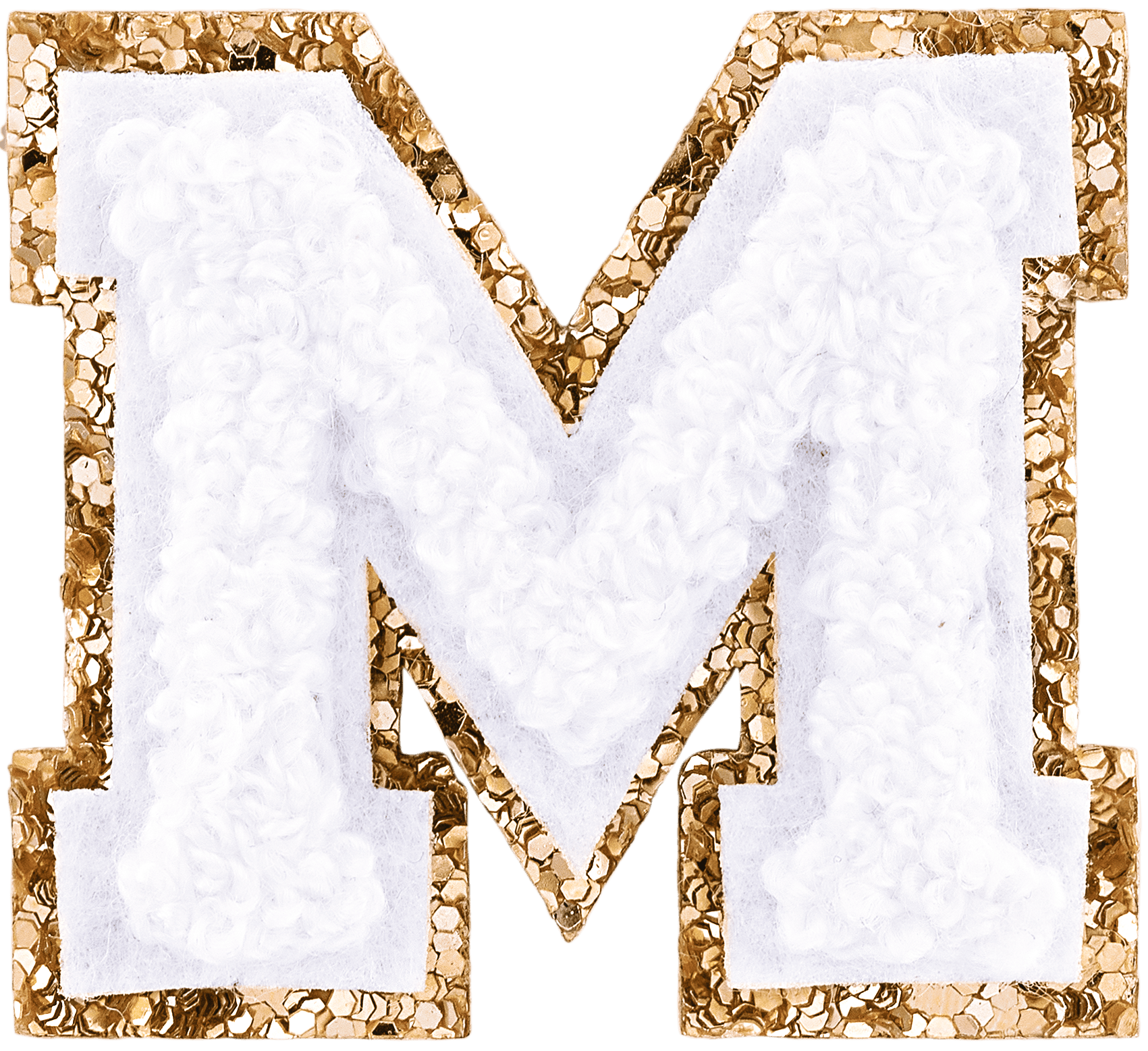 Blanc Mini Glitter Varsity Letter Patch