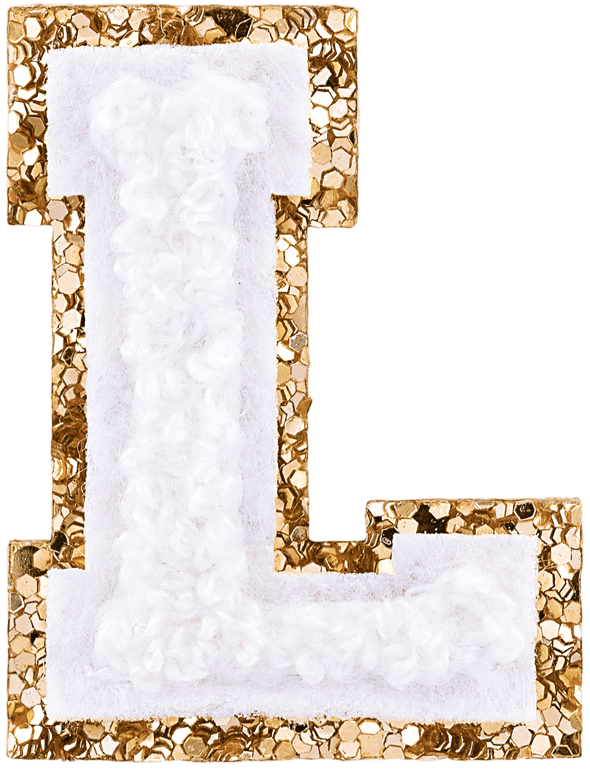 Blanc Mini Glitter Varsity Letter Patch