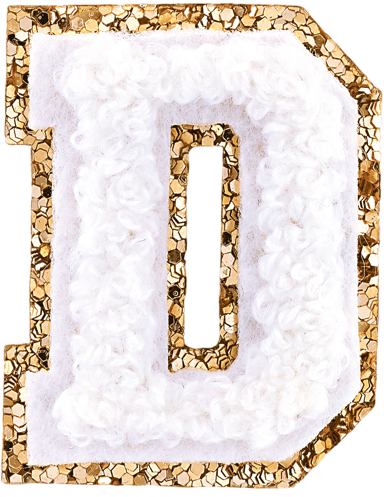 Blanc Mini Glitter Varsity Letter Patch
