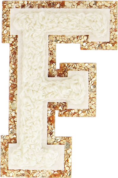 Buttercream Glitter Varsity Letter Patches