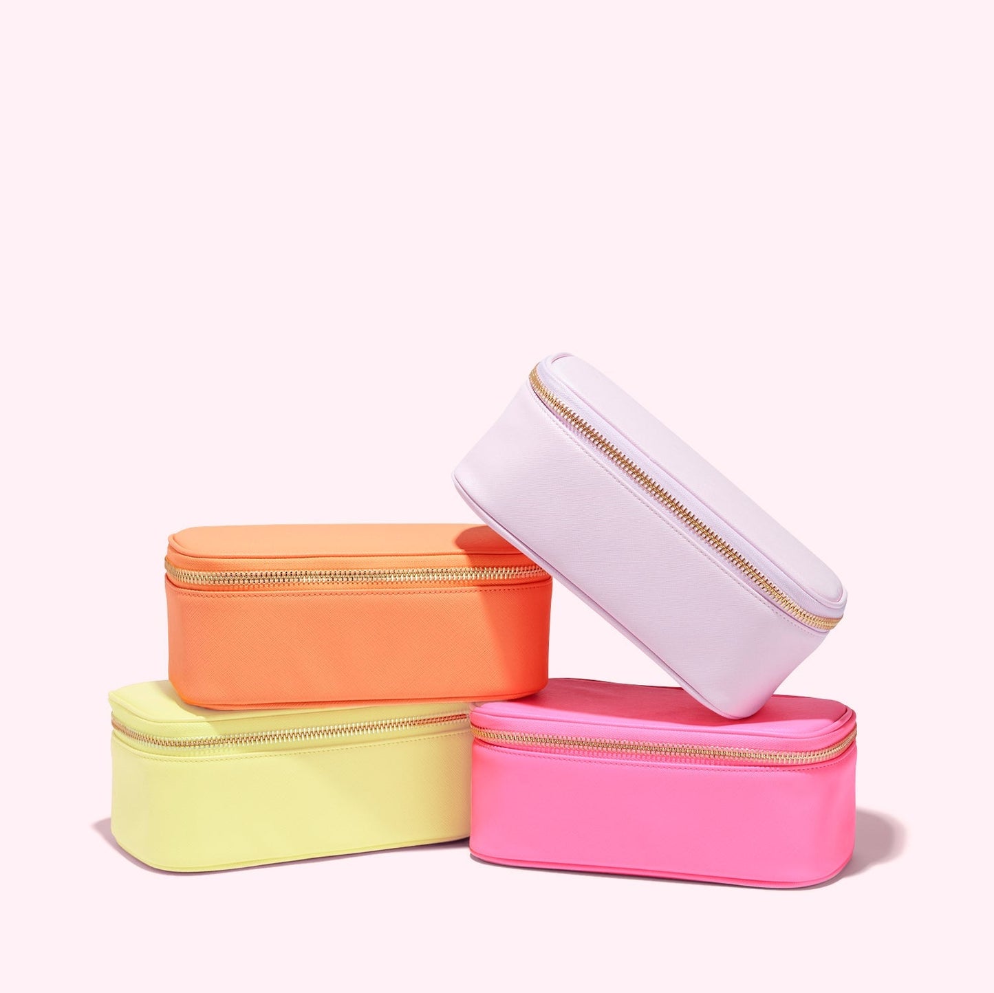 Textured Open Top Mirror Pouch
