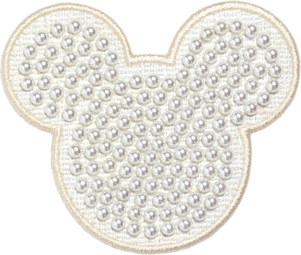 Blanc Disney Mickey Mouse Pearl Patch