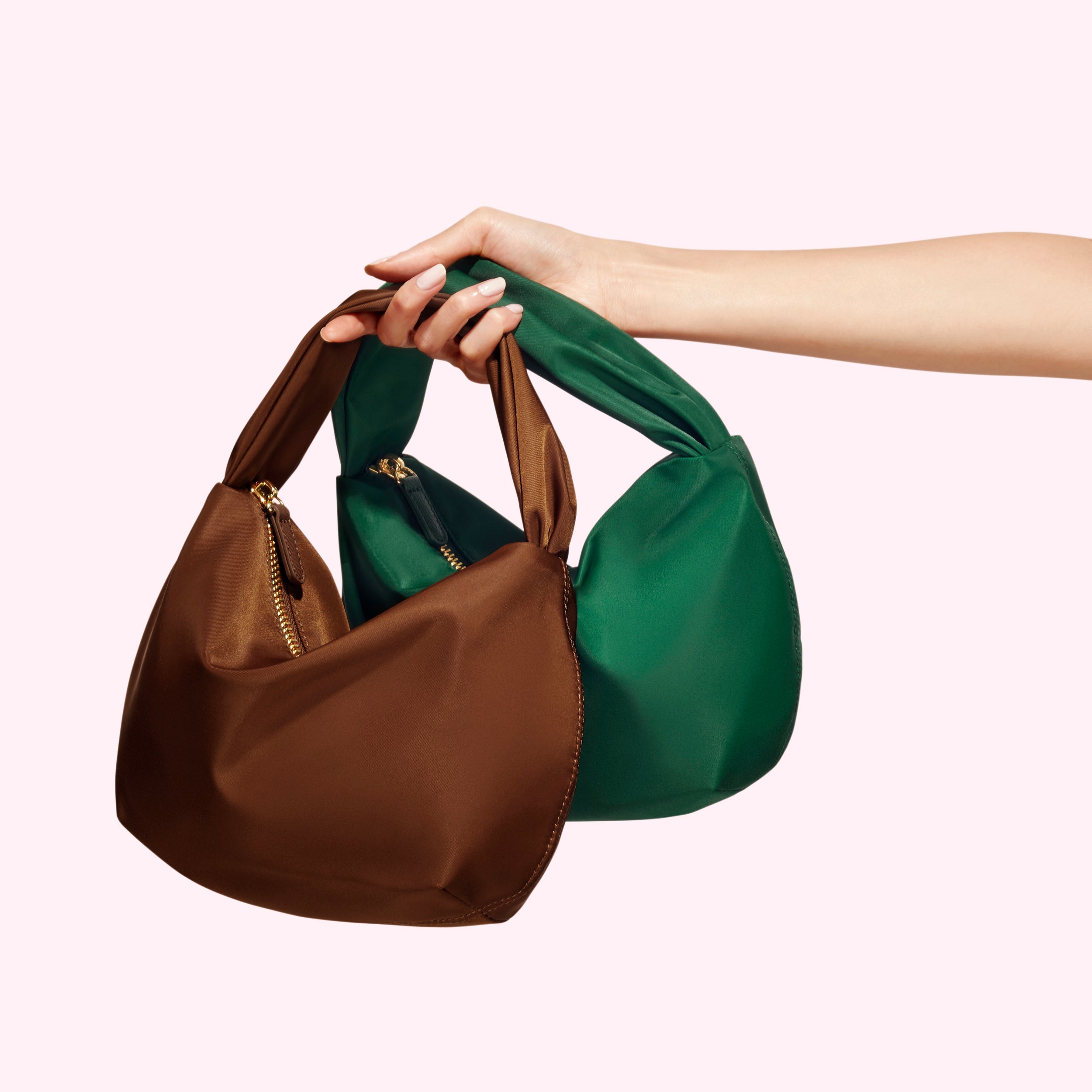 Round bag with handle hot sale