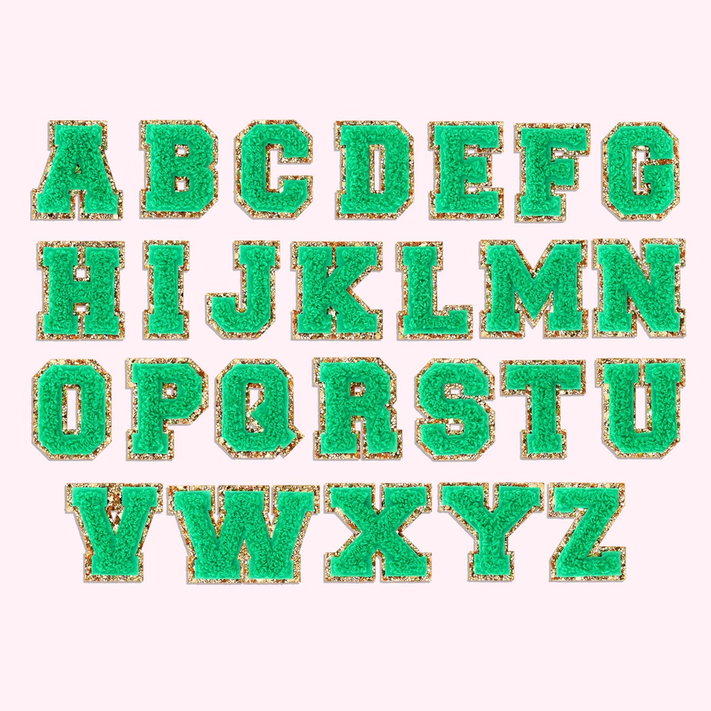 Avocado Mini Glitter Varsity Letter Patch