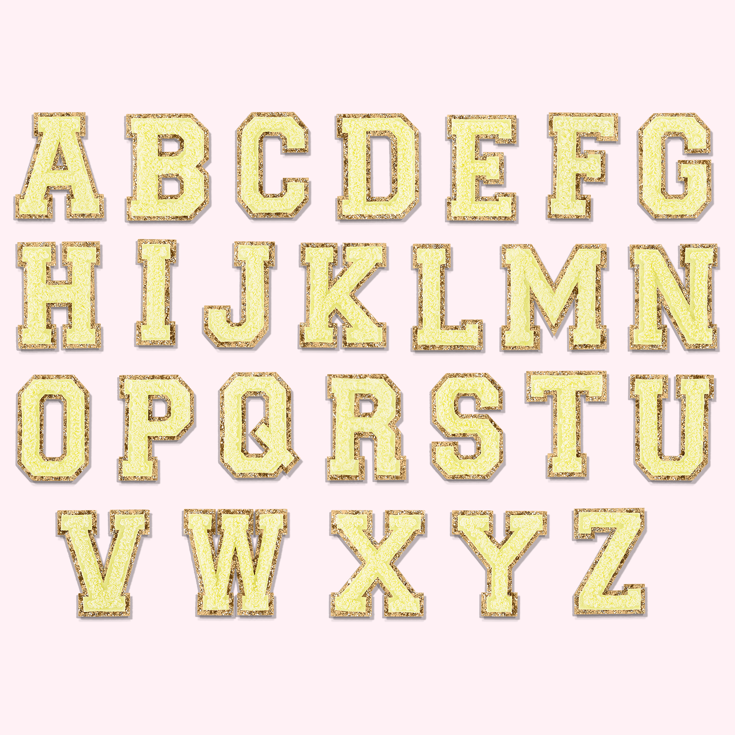 Banana Glitter Varsity Letter Patches