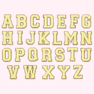Banana Glitter Varsity Letter Patches