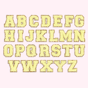 Banana Mini Glitter Varsity Letter Patch