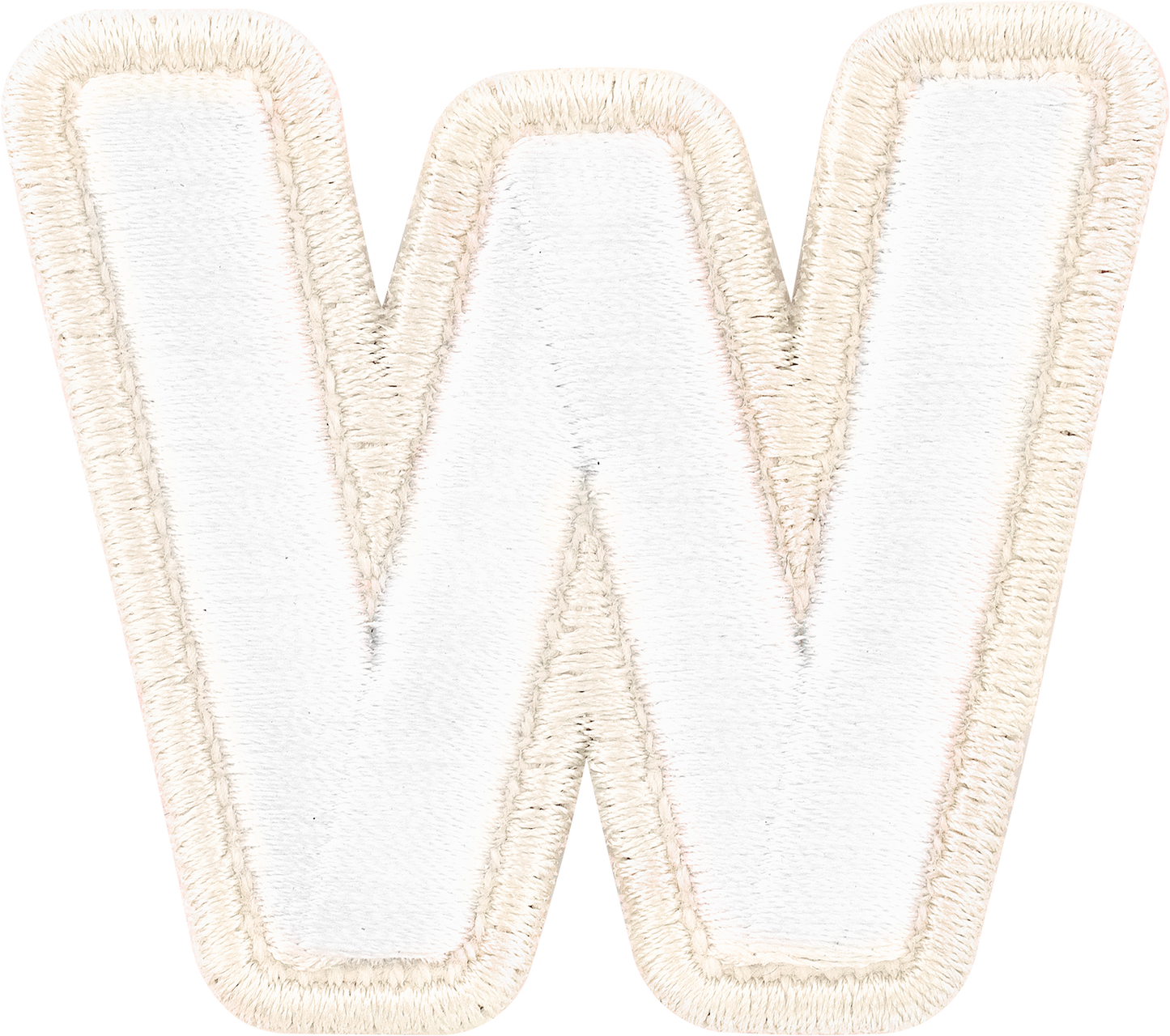 Blanc Rolled Embroidery Letter Patches