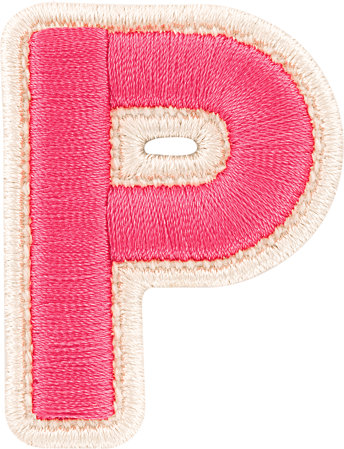 Bubblegum Rolled Embroidery Letter Patches