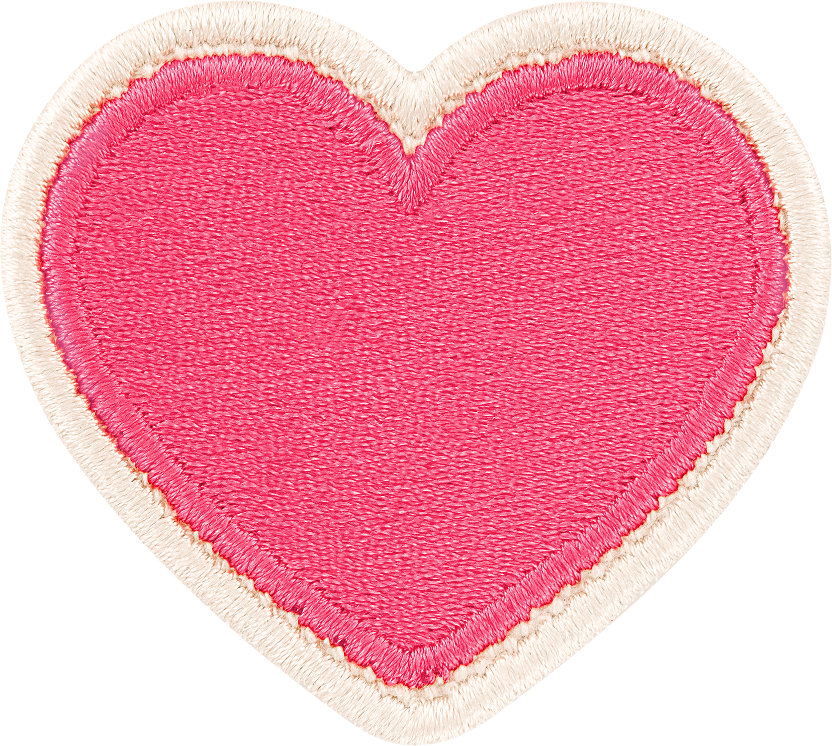 Bubblegum Rolled Embroidery Heart Patch