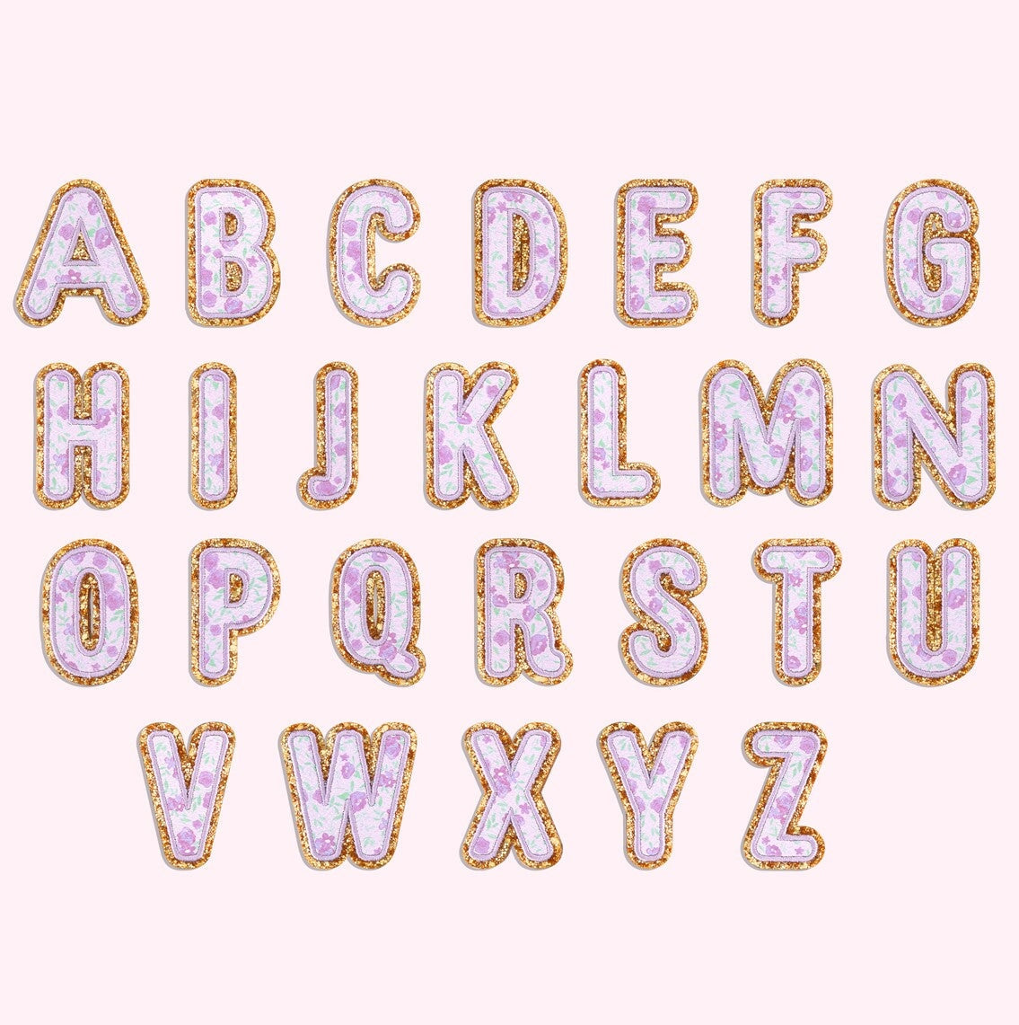 Floral Glitter Letter Patch