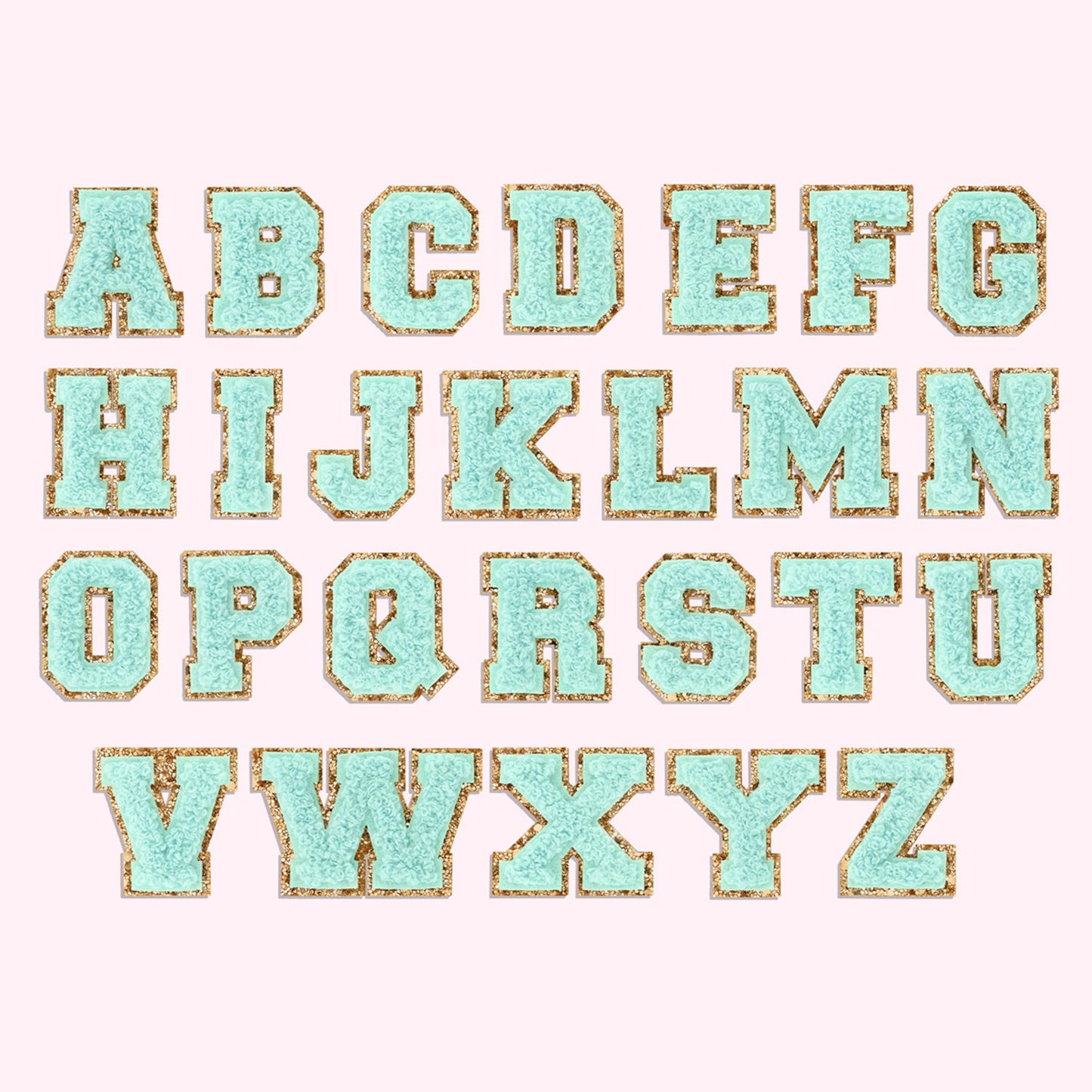 Cotton Candy Mini Glitter Varsity Letter Patch