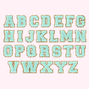 Cotton Candy Mini Glitter Varsity Letter Patch