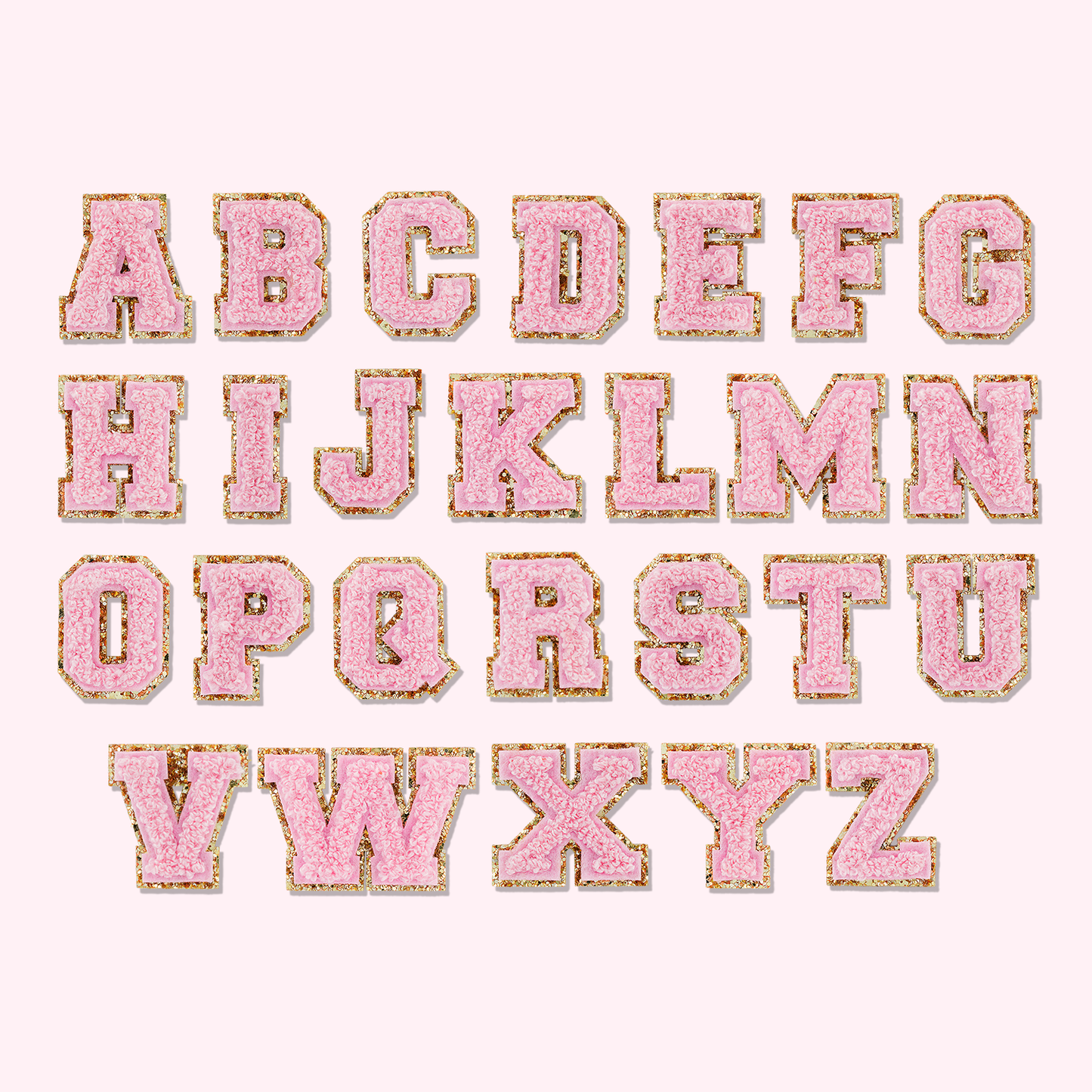 Flamingo Mini Glitter Varsity Letter Patch
