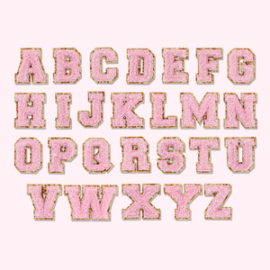 Flamingo Mini Glitter Varsity Letter Patch