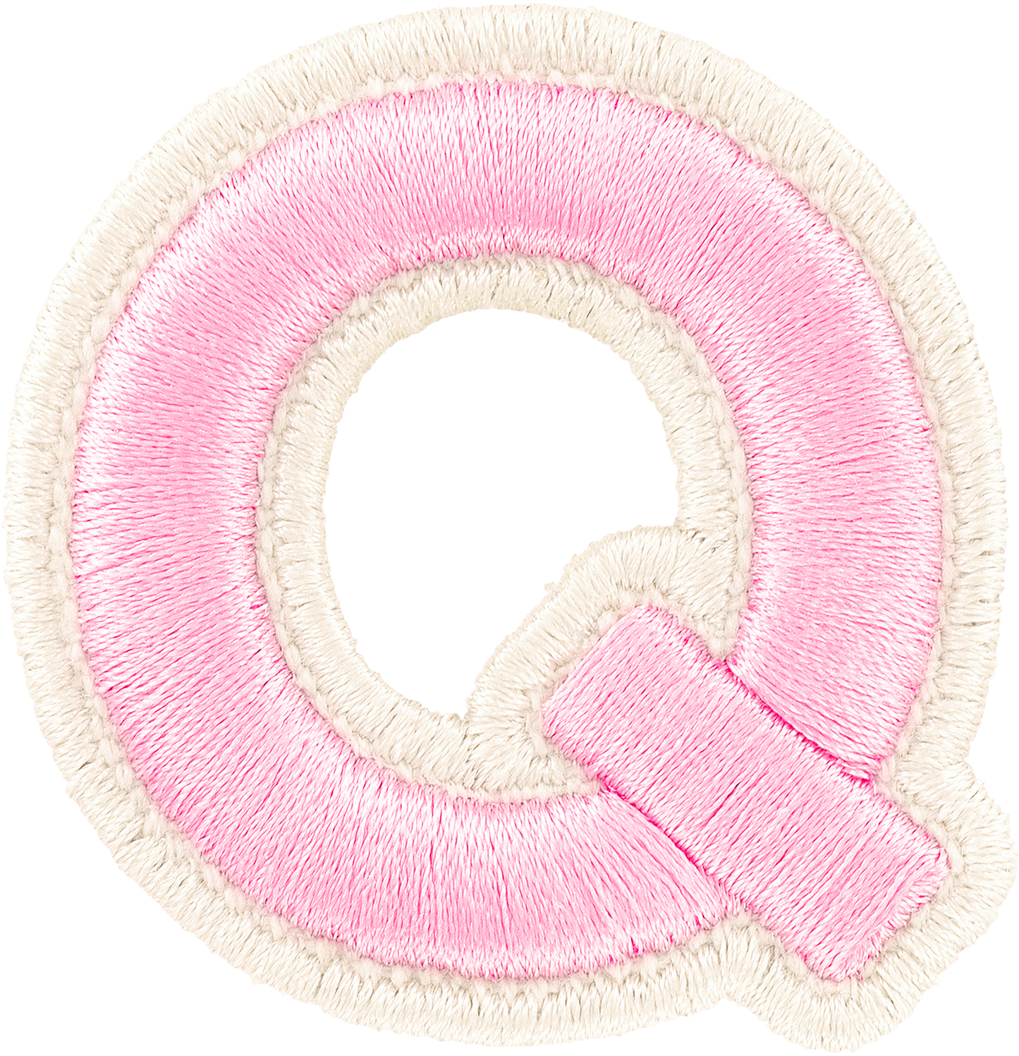 Flamingo Rolled Embroidery Letter Patches