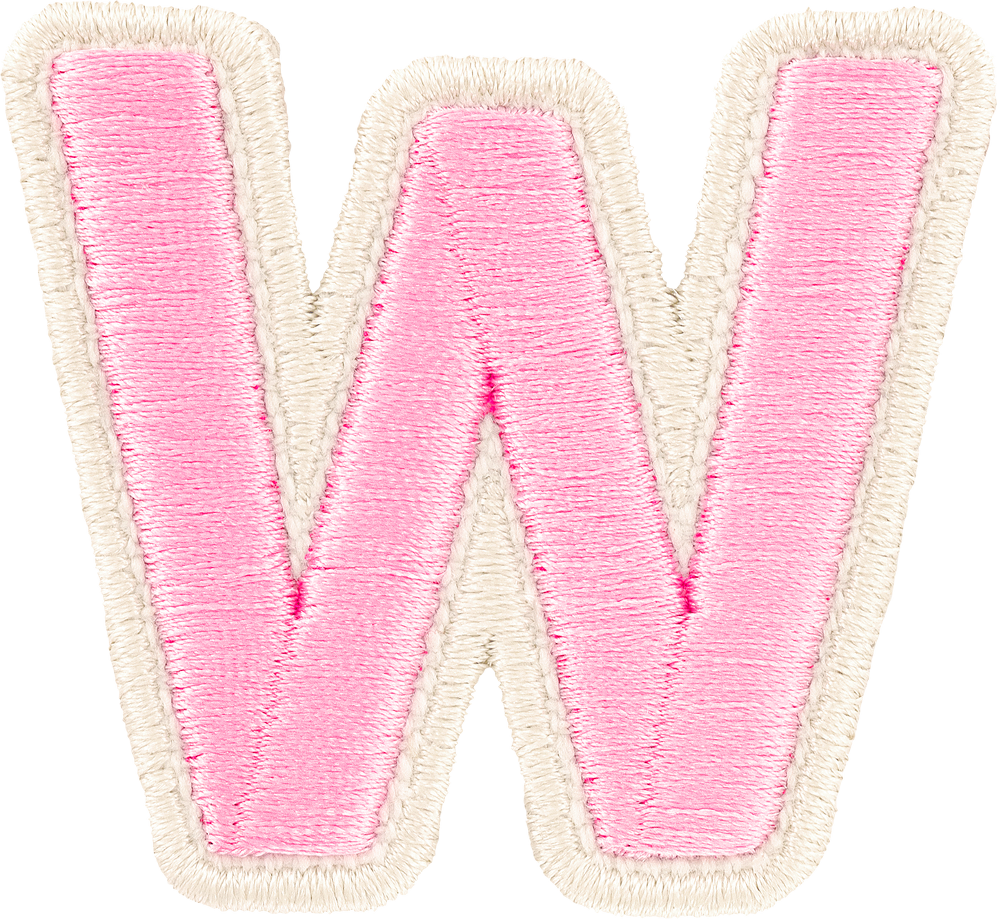 Flamingo Rolled Embroidery Letter Patches
