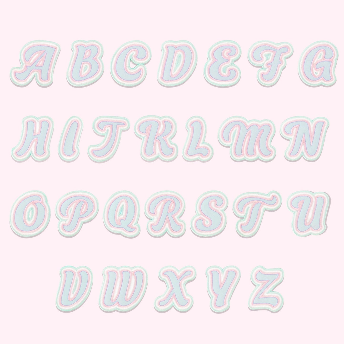 Nylon Pastel Letter Patch