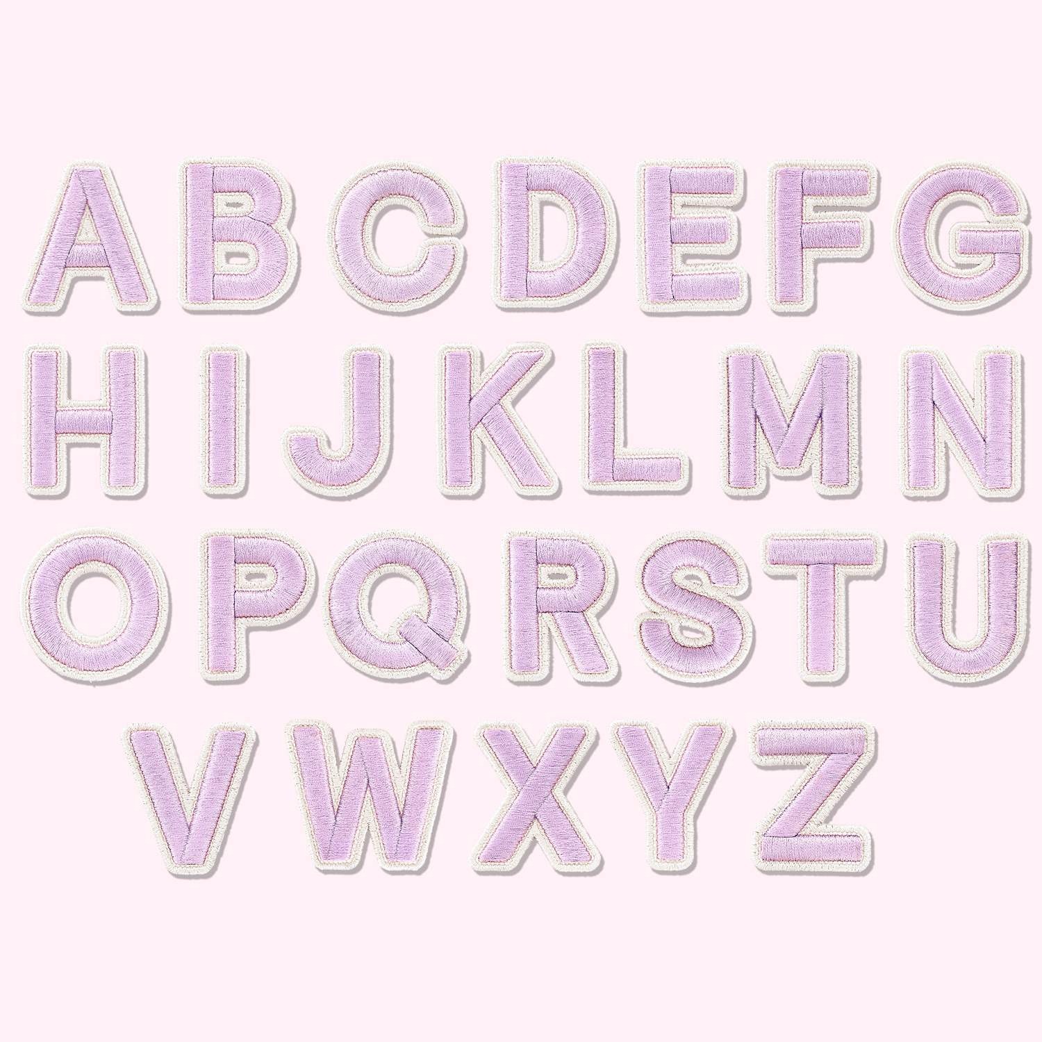 Grape Rolled Embroidery Letter Patches