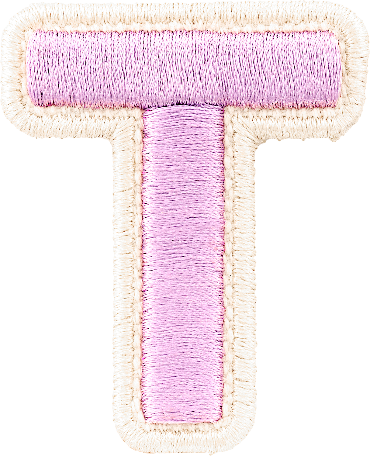Grape Rolled Embroidery Letter Patches