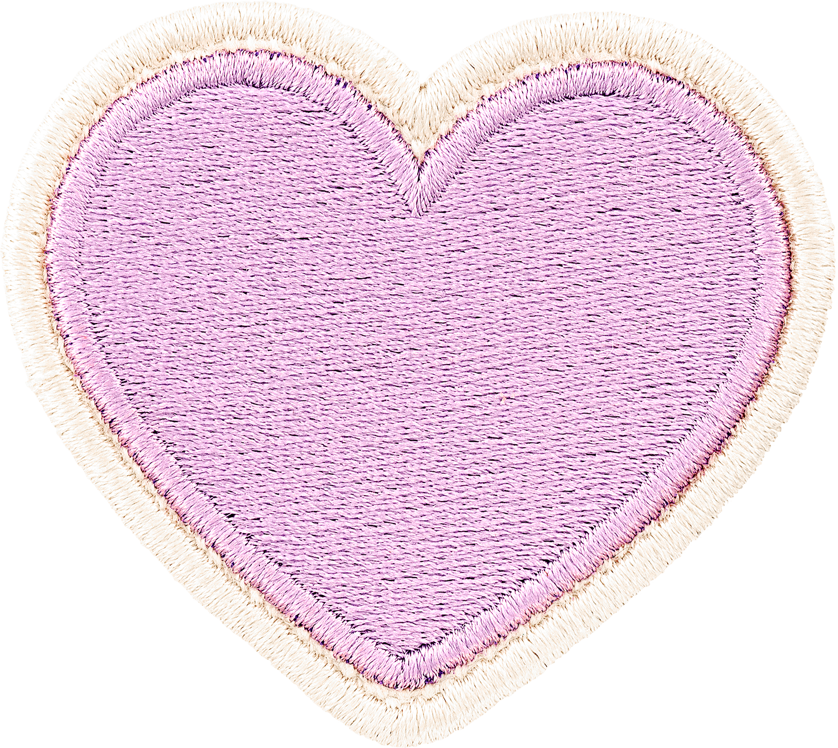Grape Rolled Embroidery Heart Patch