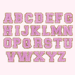 Grape Mini Glitter Varsity Letter Patch