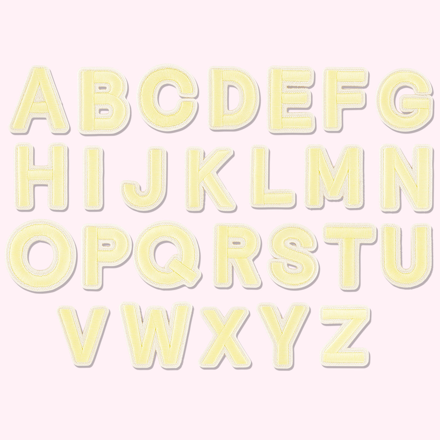 Banana Rolled Embroidery Letter Patches