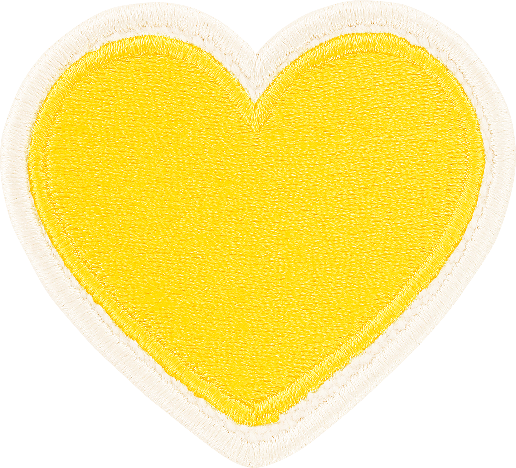 Lemon Rolled Embroidery Heart Patch