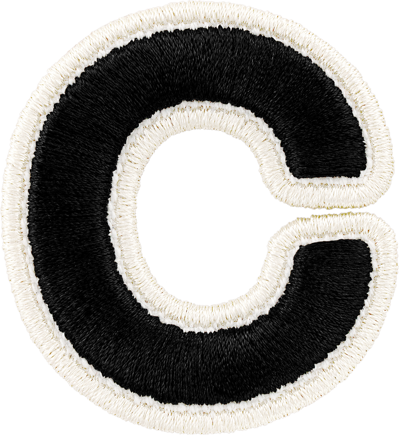 Noir Rolled Embroidery Letter Patches