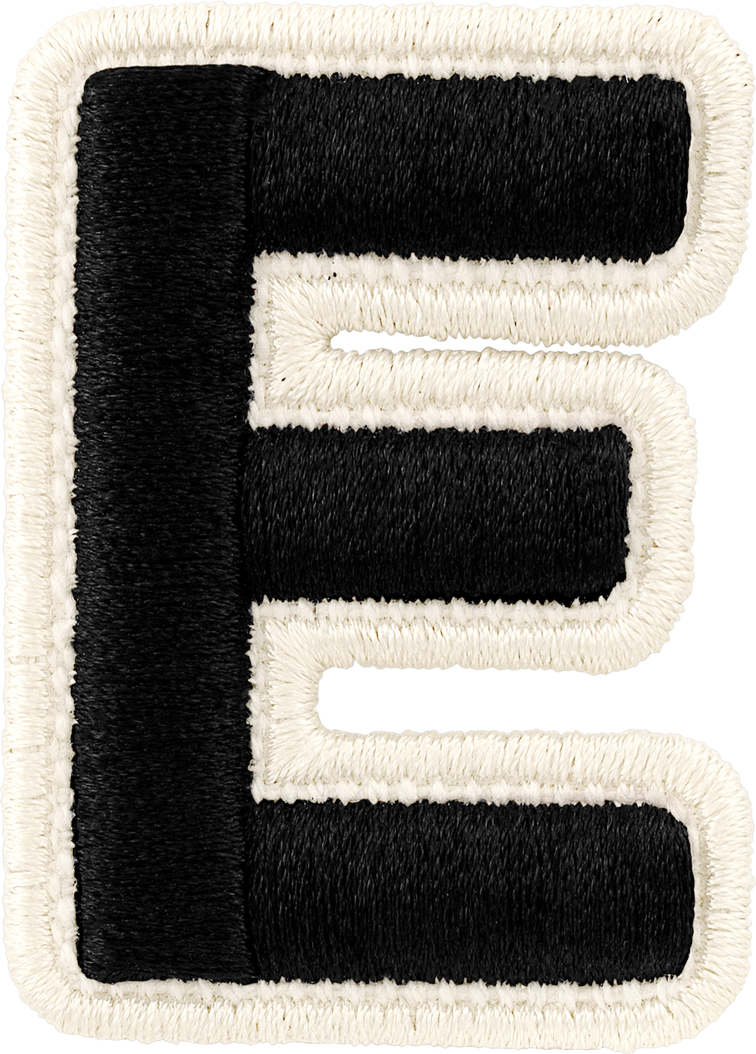 Noir Rolled Embroidery Letter Patches