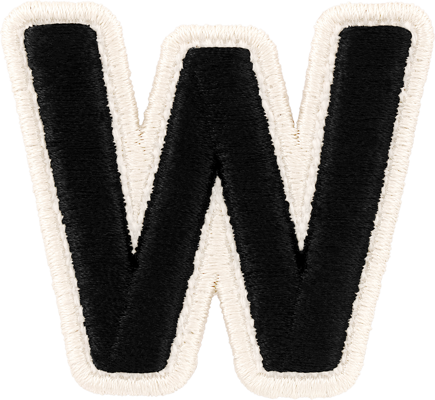 Noir Rolled Embroidery Letter Patches