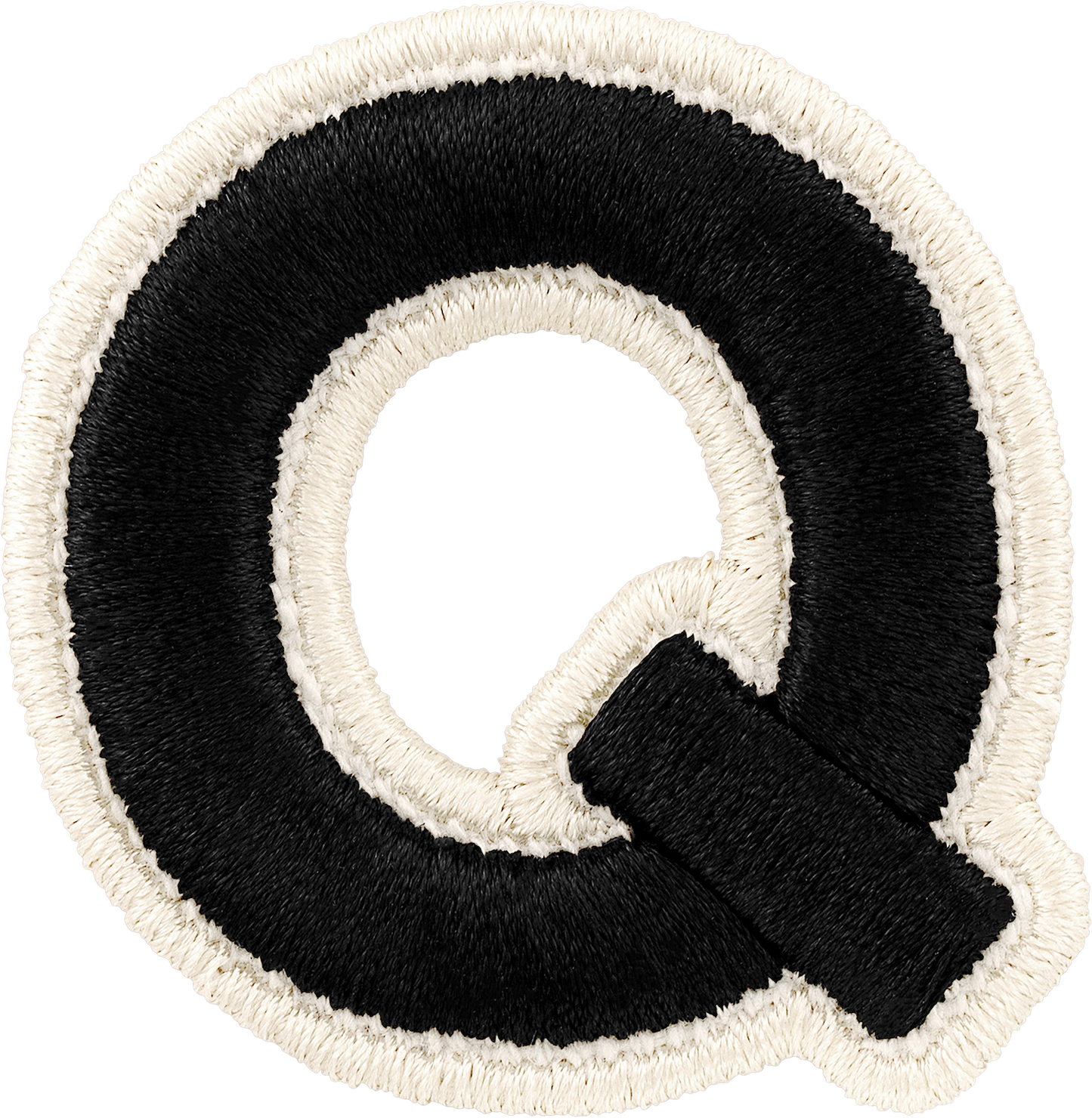 Noir Rolled Embroidery Letter Patches