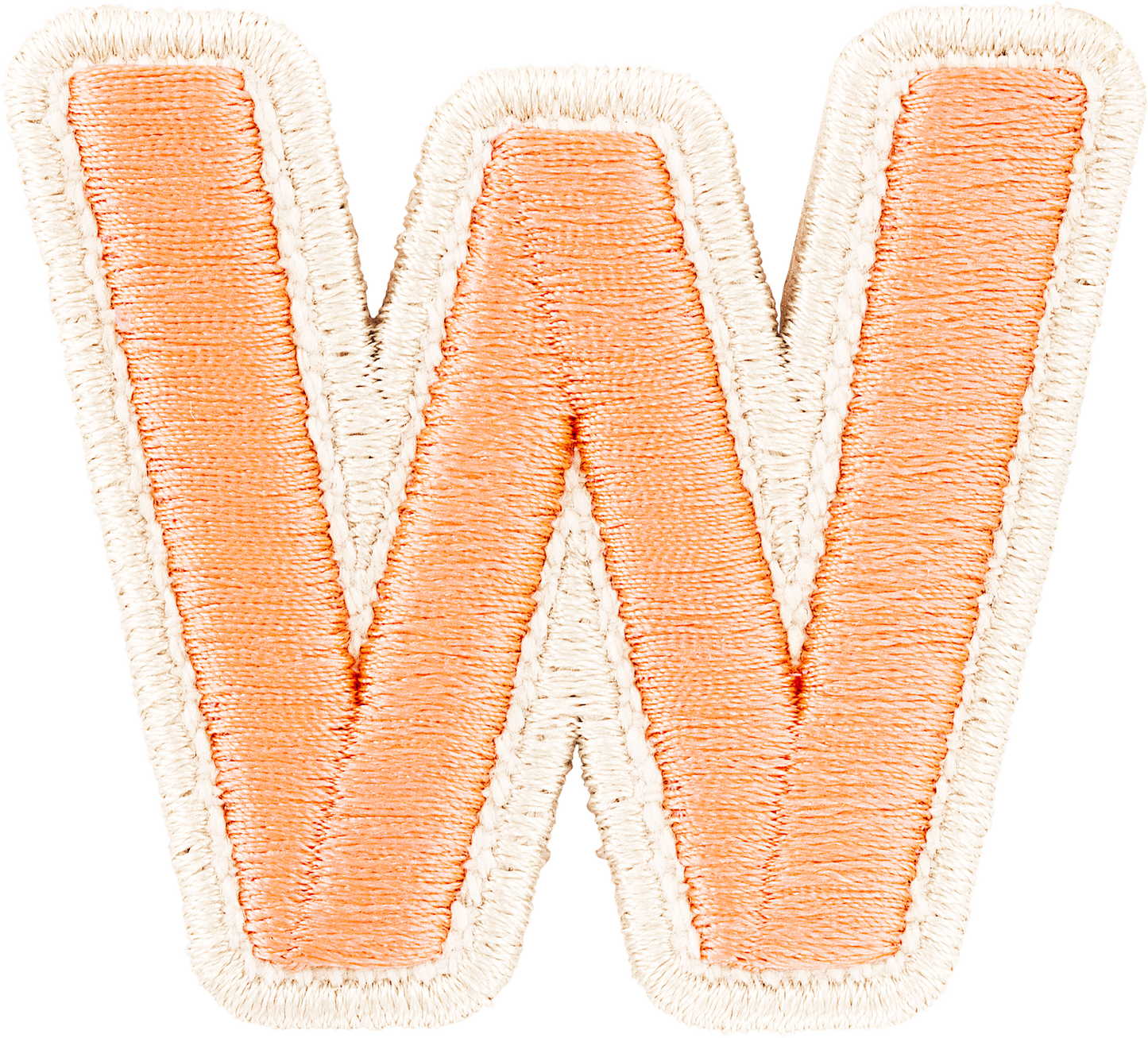 Peach Rolled Embroidery Letter Patches