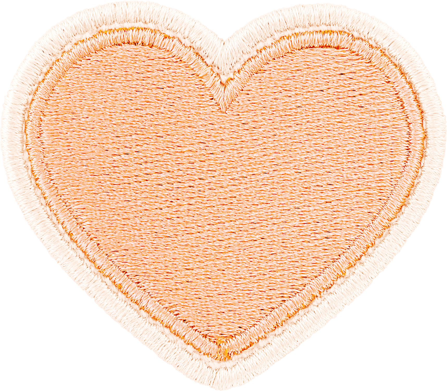 Stoney Clover Lane- Rolled Embroidery Heart Patch Peach