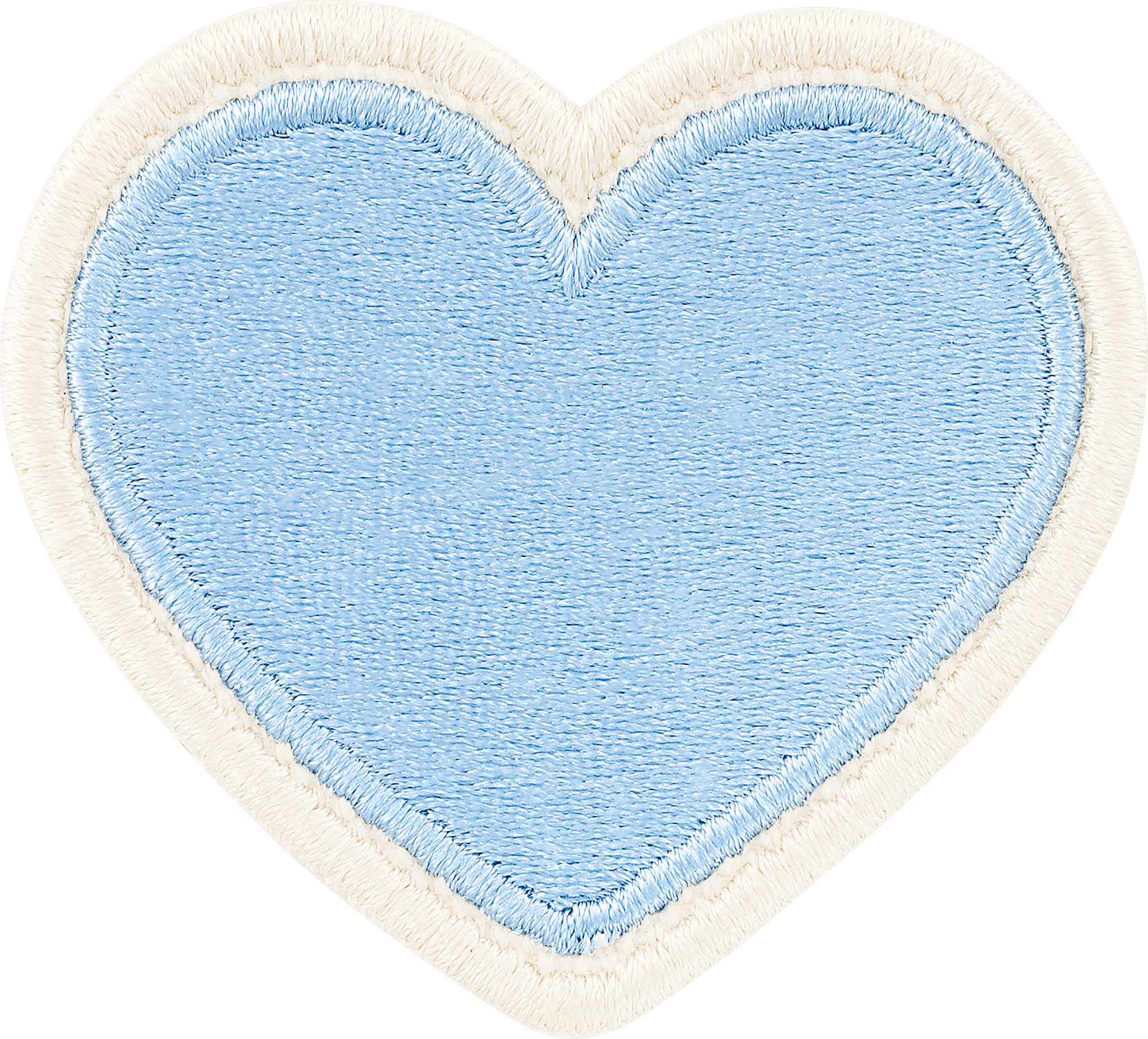Periwinkle Rolled Embroidery Heart Patch