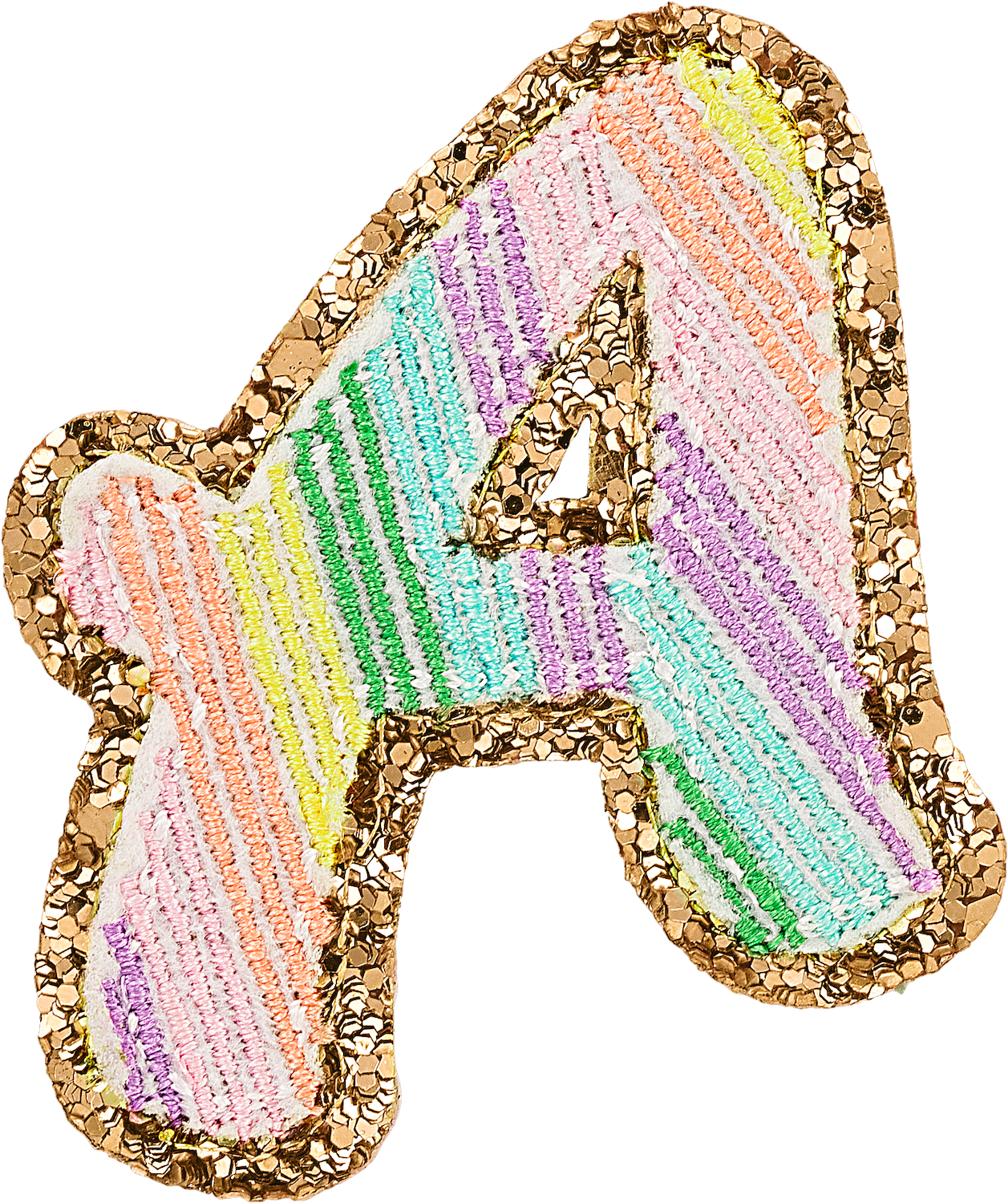 Glitter Rainbow Script Letter Patches