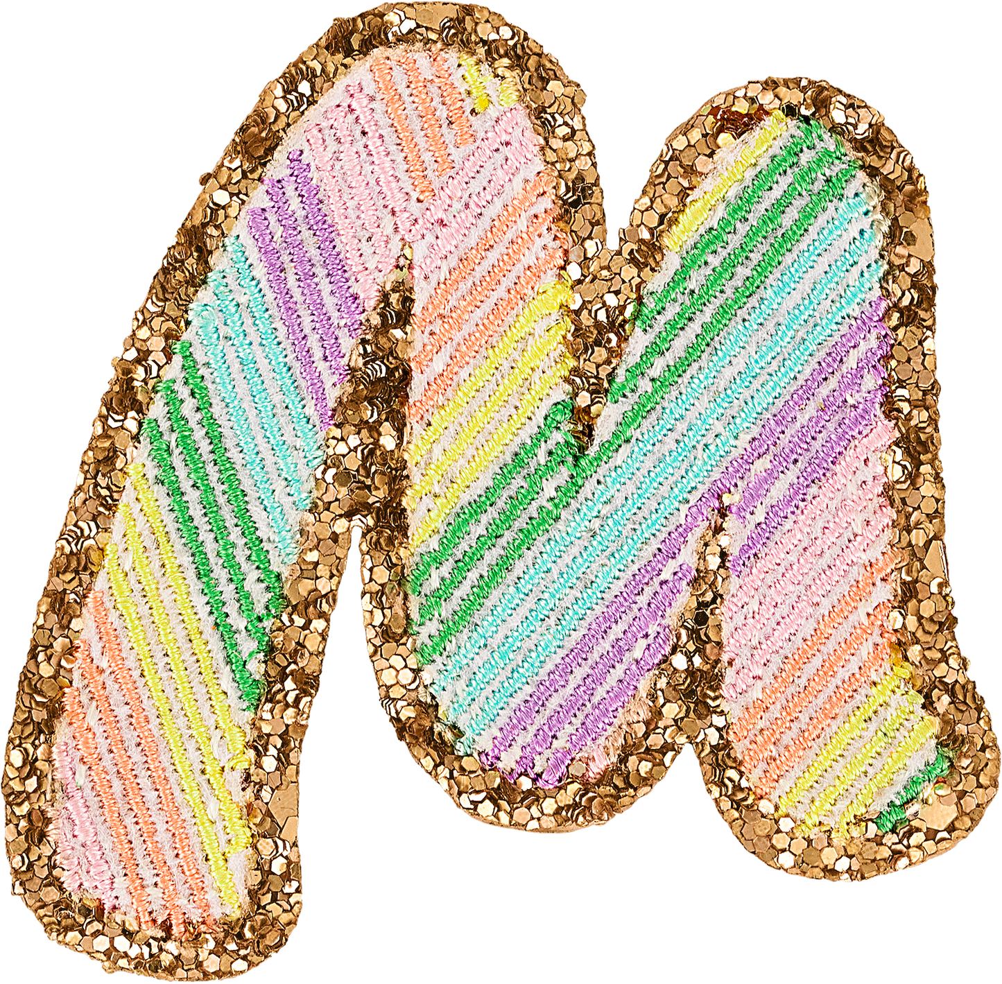 Glitter Rainbow Script Letter Patches
