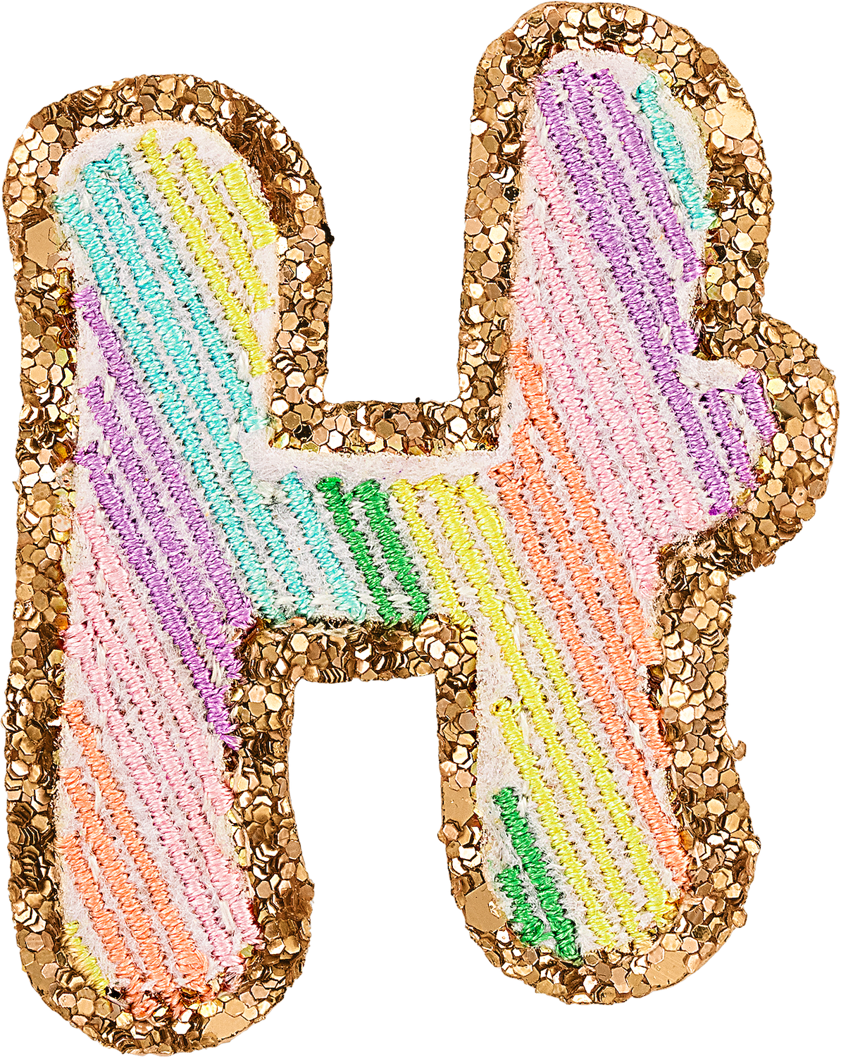 Glitter Rainbow Script Letter Patches