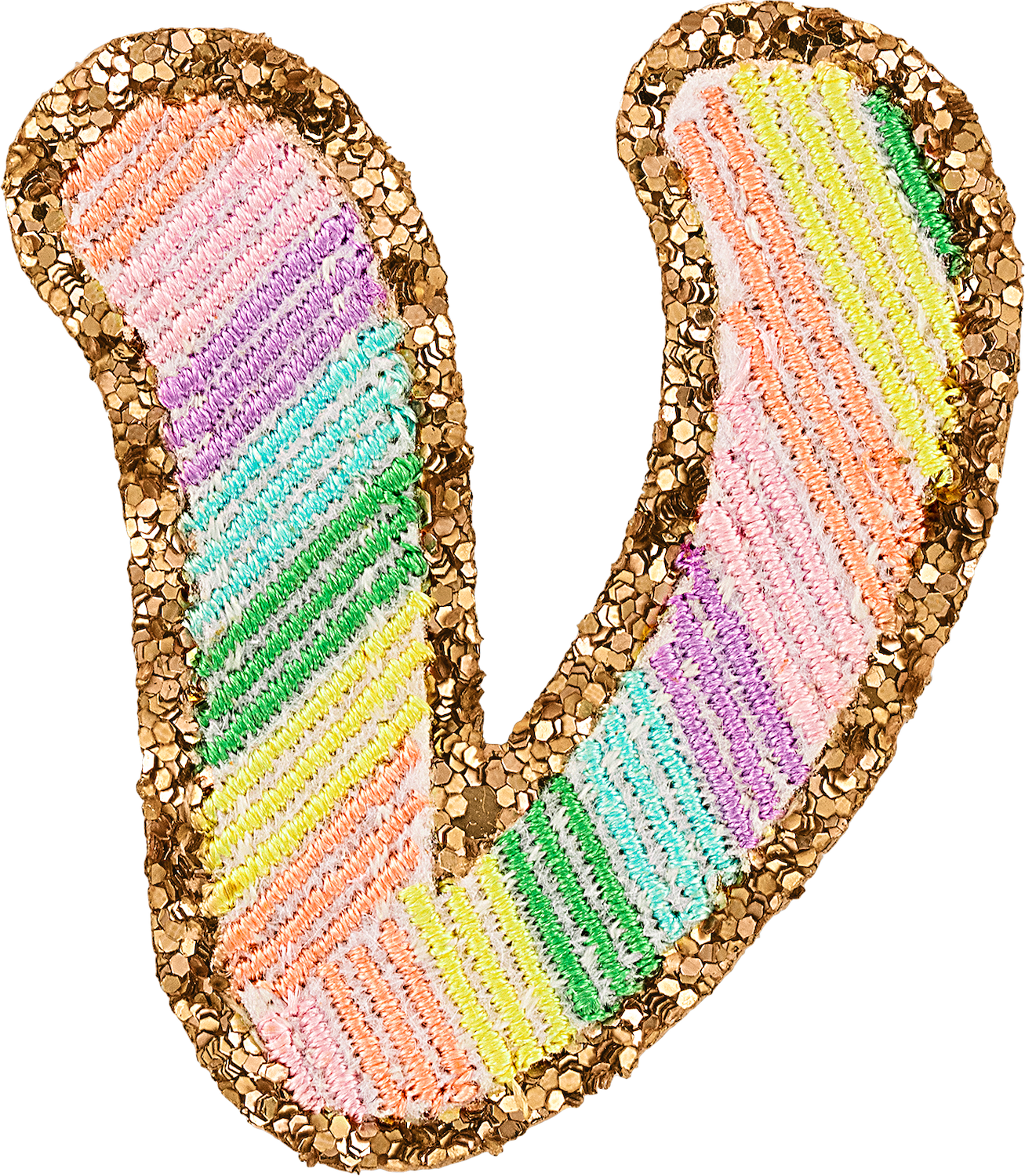 Glitter Rainbow Script Letter Patches
