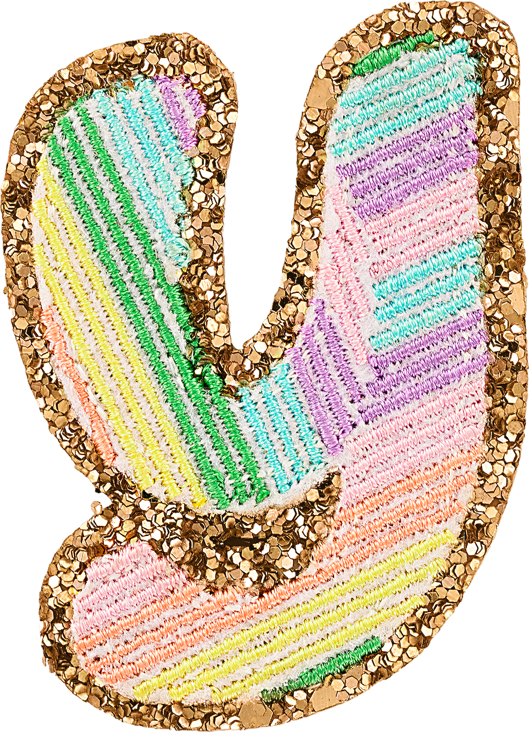 Glitter Rainbow Script Letter Patches