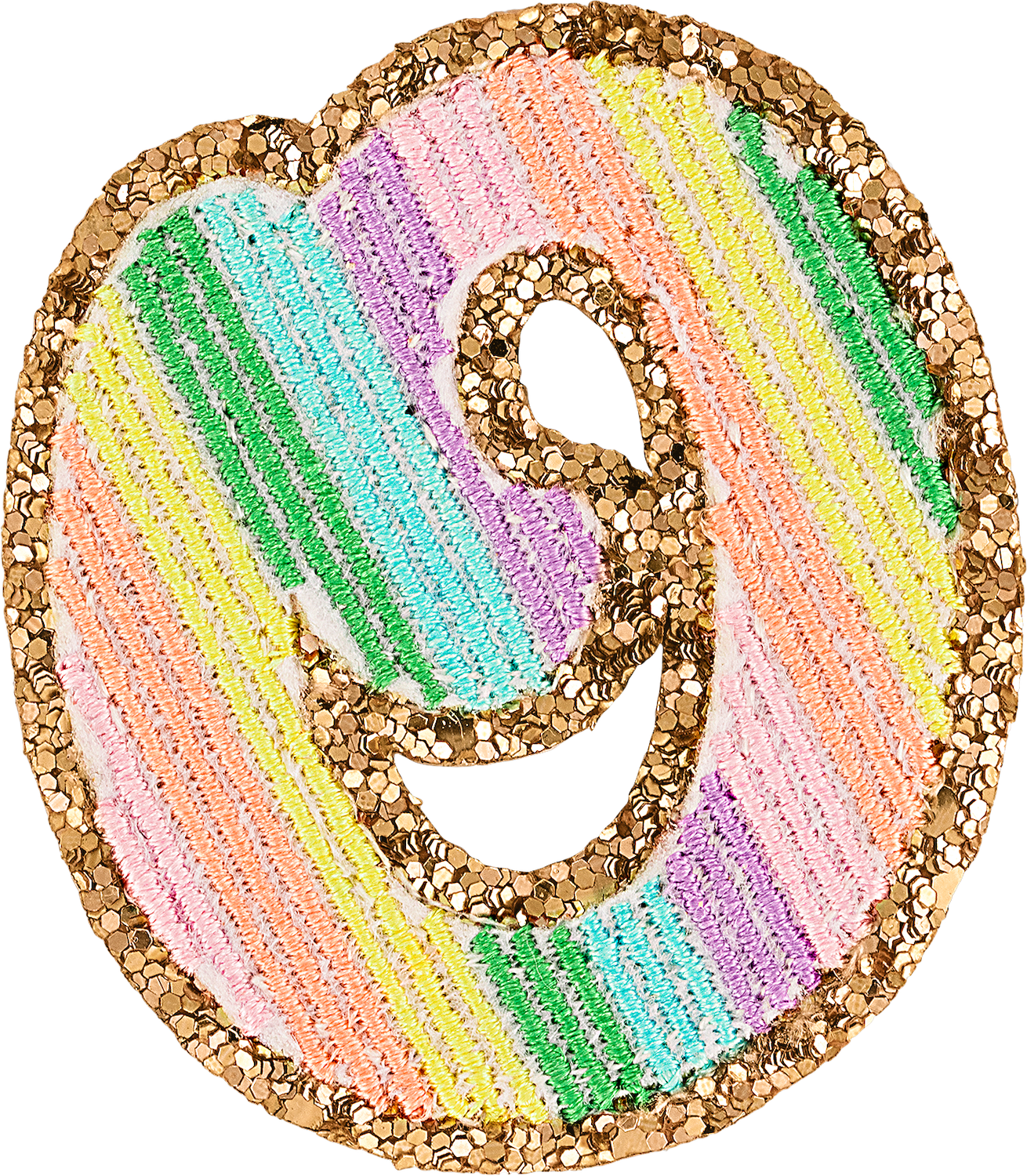 Glitter Rainbow Script Letter Patches