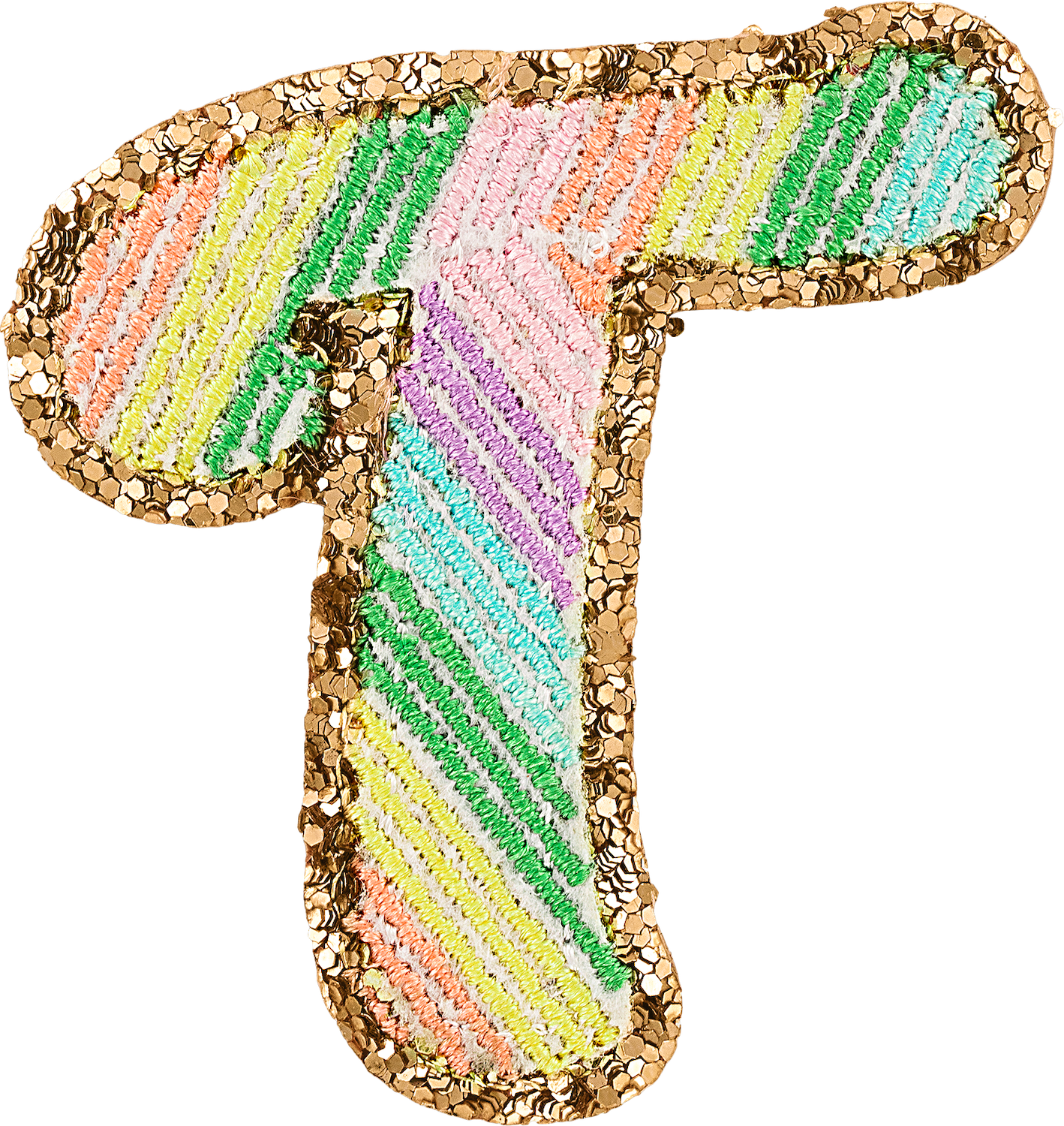 Glitter Rainbow Script Letter Patches