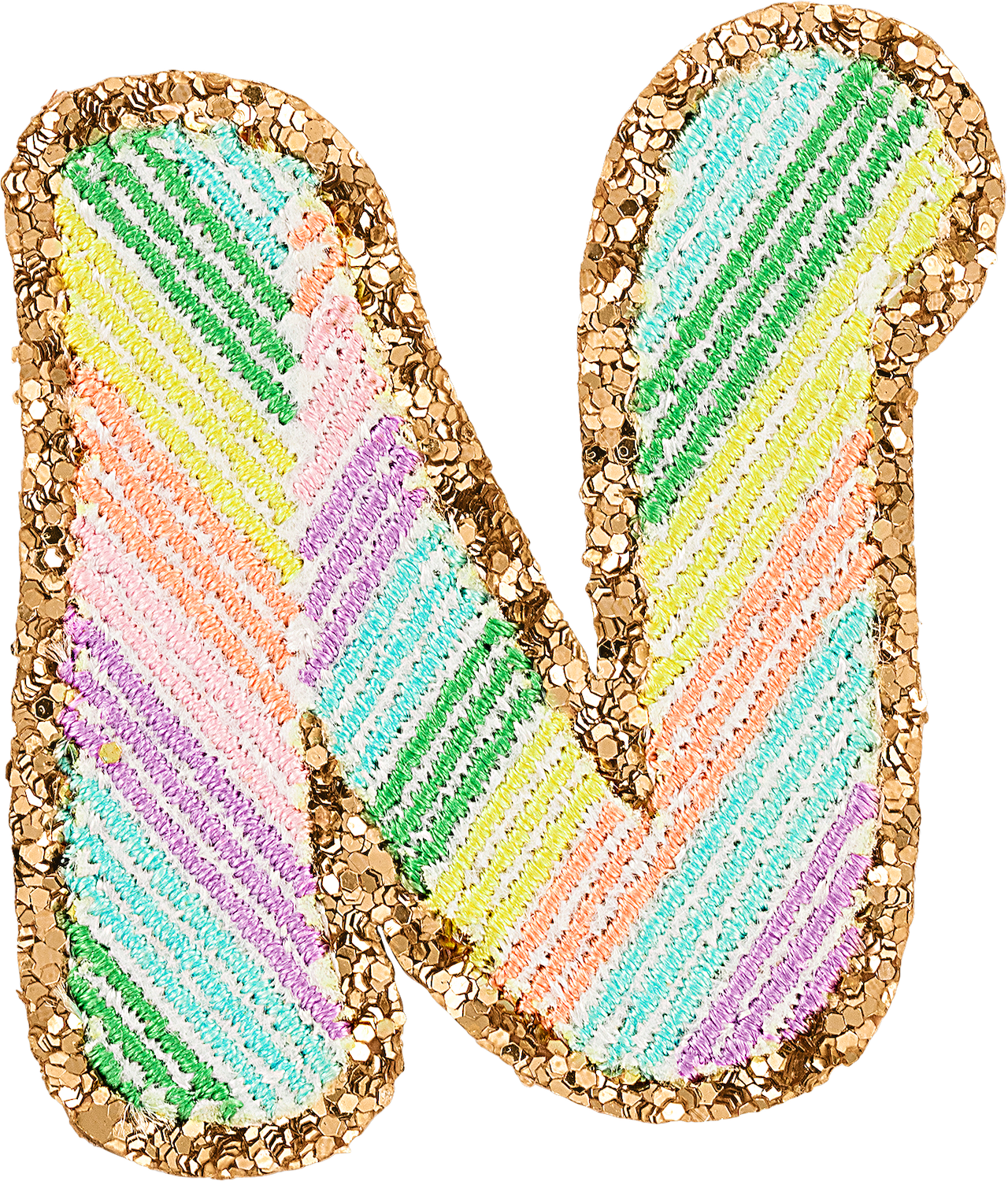 Glitter Rainbow Script Letter Patches