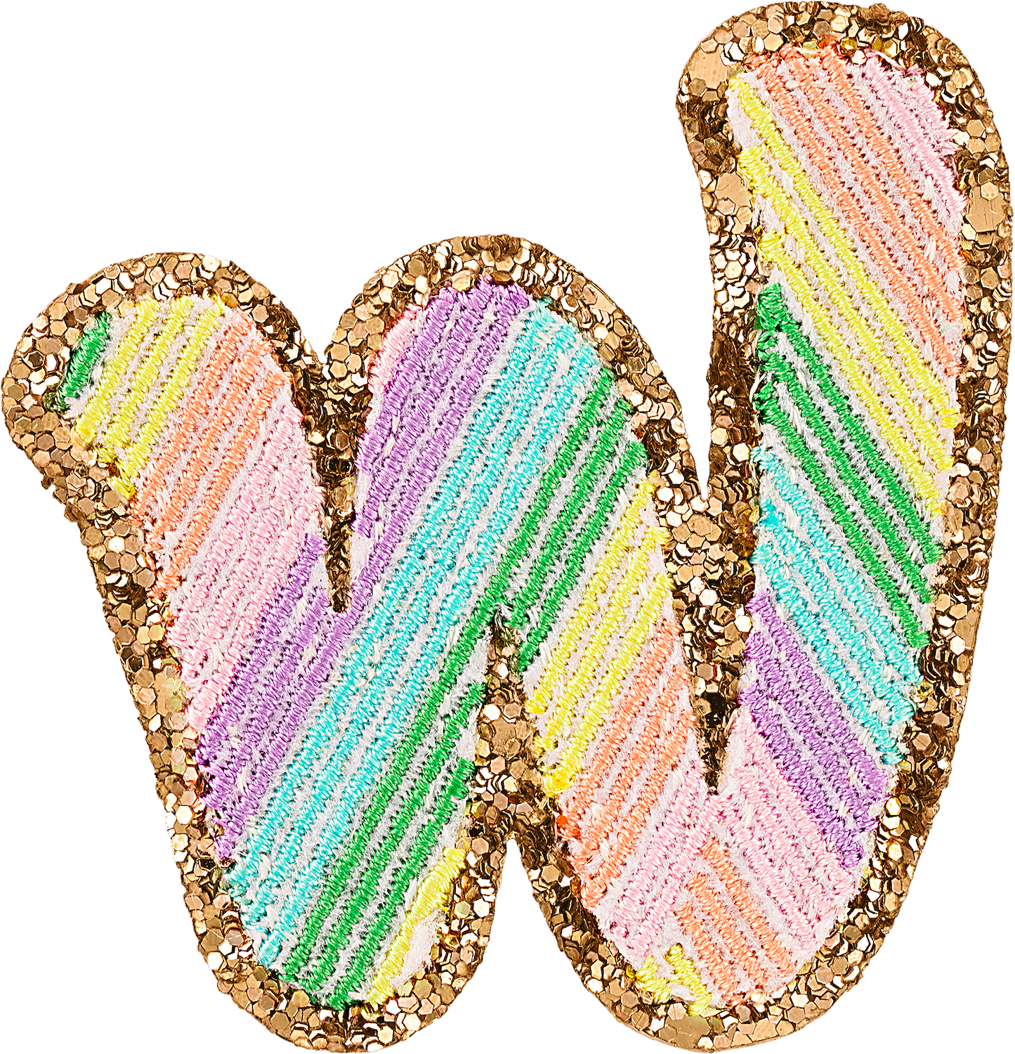 Glitter Rainbow Script Letter Patches